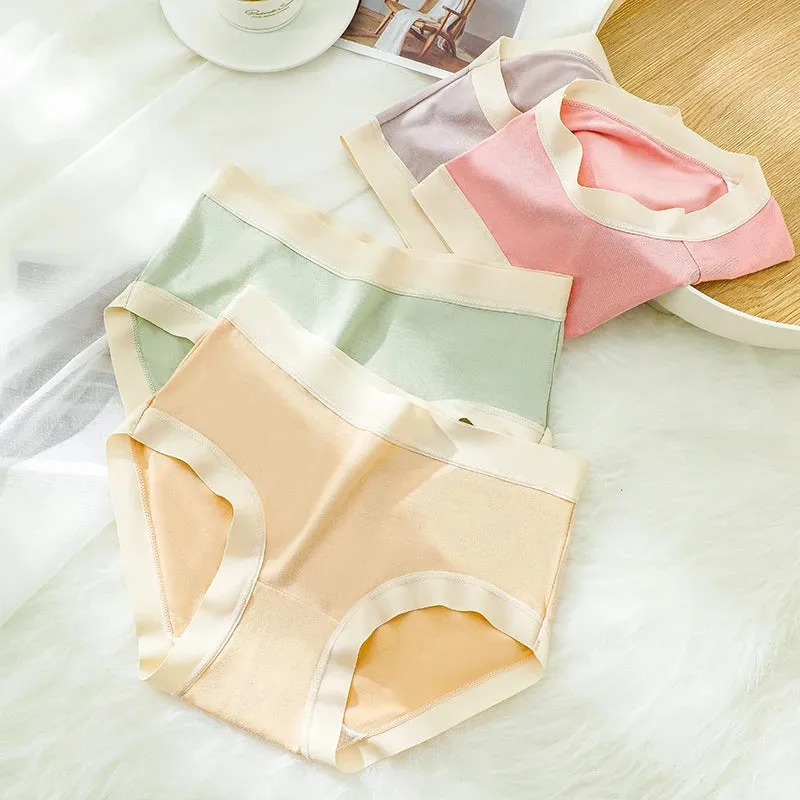 4Pcs Seamless Underwear Women Panties Mid-Rise Soft Underpants Solid Ladies Briefs Cotton Crotch Pantys Sexy Female Lingerie