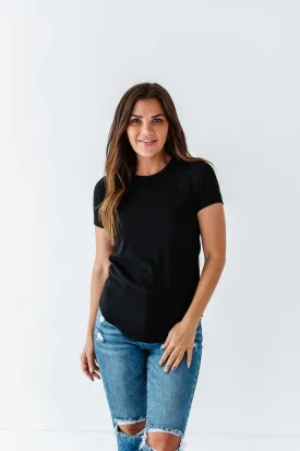 Ada Ribbed Top in Black