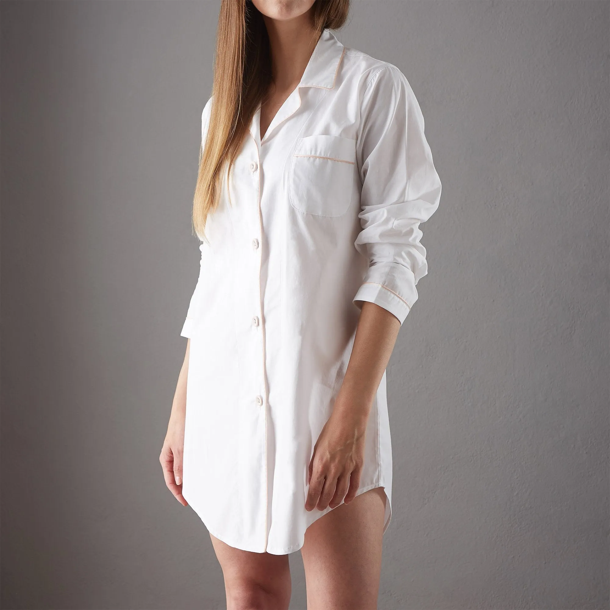 Alva Nightshirt [White/Light pink]