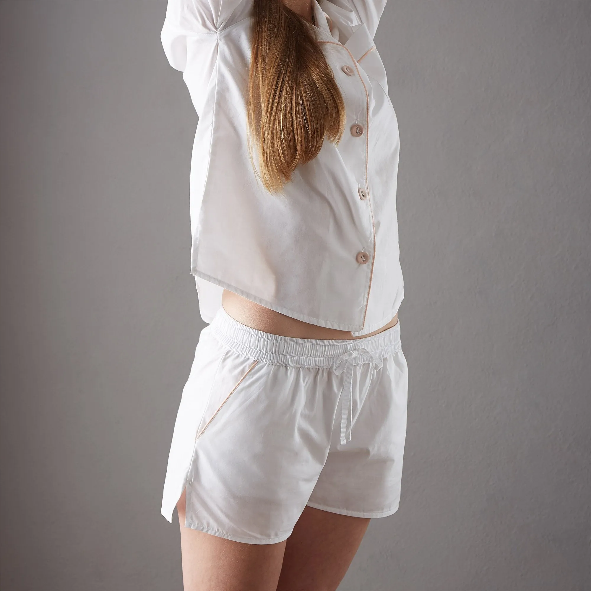 Alva Pyjama Shorts [White/Light pink]