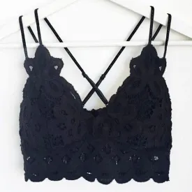 Ava Lace Bralette - Black