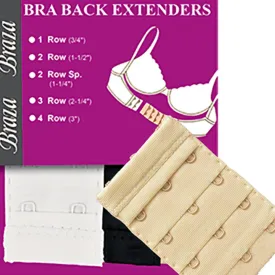 Braza Bra Back Extender 3 Hook, Black