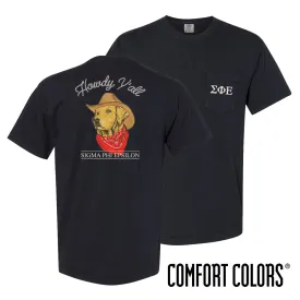 Comfort Colors Cowboy Retriever Black Short Sleeve Pocket Tee