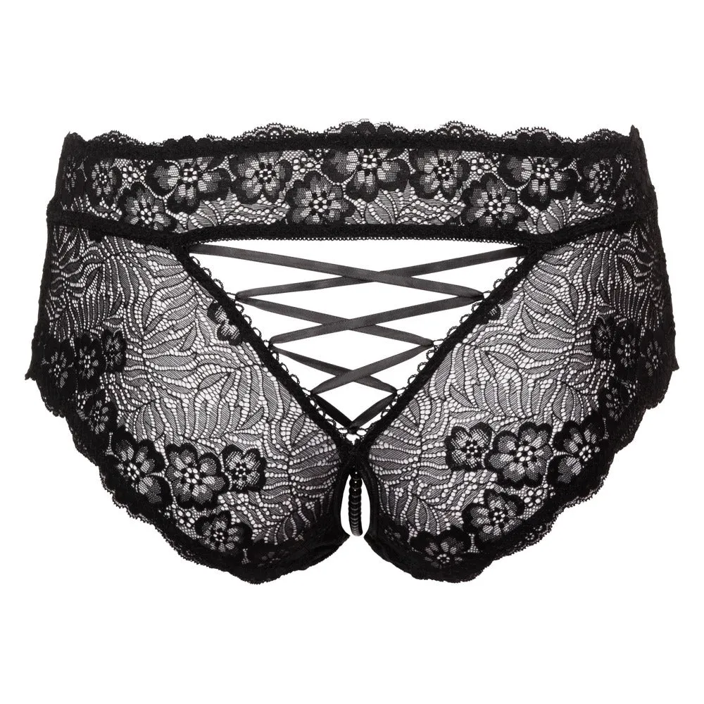 Cottelli Curves Panties With Pearl Chain Black