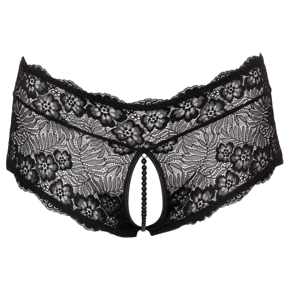 Cottelli Curves Panties With Pearl Chain Black