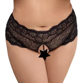 Cottelli Curves Panties With Pearl Chain Black