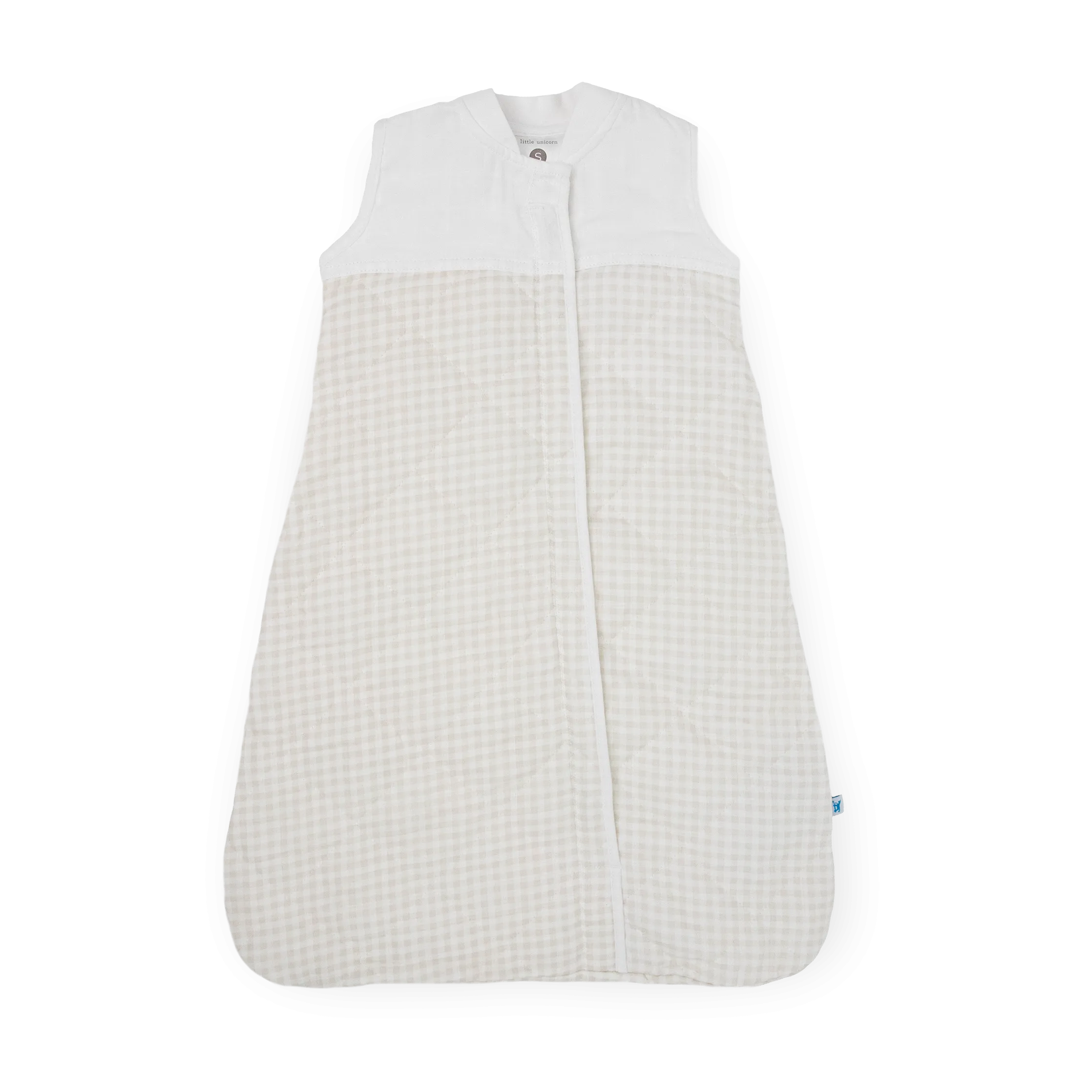 Cotton Muslin Quilted Sleep Bag - Tan Gingham