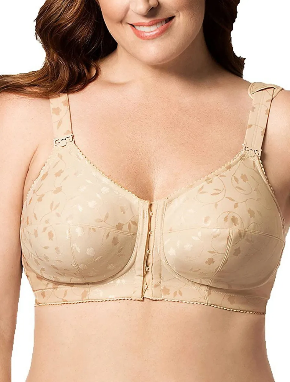 Elila Jacquard Front Close Soft Cup Bra, Nude | Nude Front Fastening Bra | Front Closing Soft Cup Bras