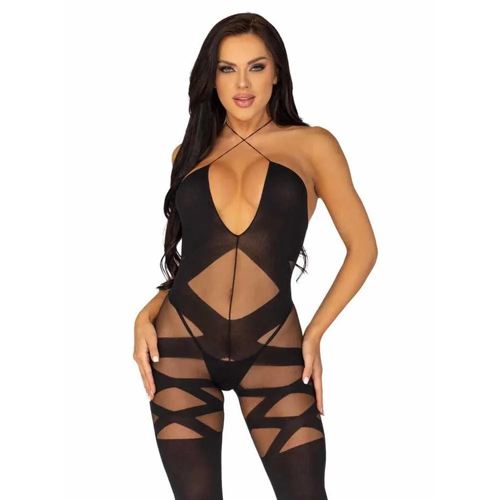 Feels Like Love Opaque Bodystocking - One Size -  Black