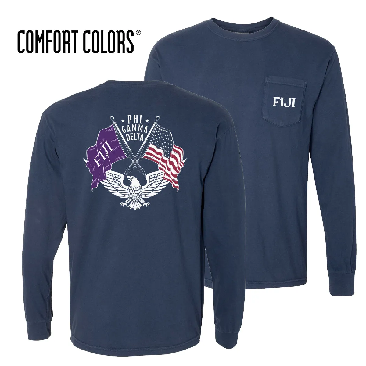 FIJI Comfort Colors Navy Patriot tee