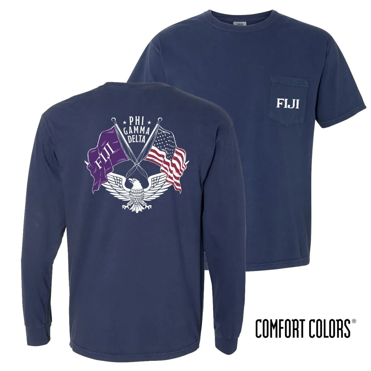 FIJI Comfort Colors Navy Patriot tee