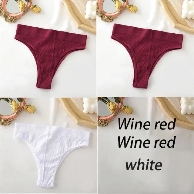 FINETOO Women's Panties Seamless High Waisted Underwear Women Comfortable Panties Women Sexy Underpants For Women 3PCS/Set