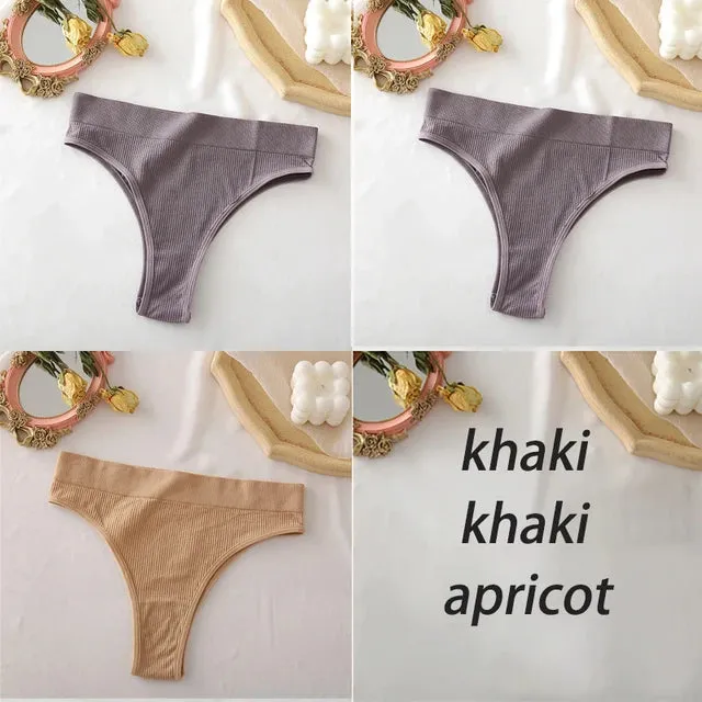 FINETOO Women's Panties Seamless High Waisted Underwear Women Comfortable Panties Women Sexy Underpants For Women 3PCS/Set