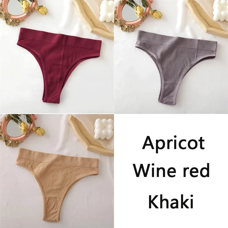 FINETOO Women's Panties Seamless High Waisted Underwear Women Comfortable Panties Women Sexy Underpants For Women 3PCS/Set