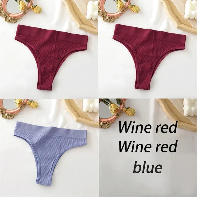 FINETOO Women's Panties Seamless High Waisted Underwear Women Comfortable Panties Women Sexy Underpants For Women 3PCS/Set