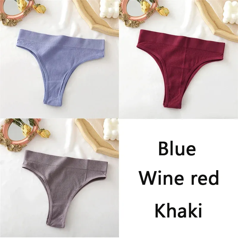 FINETOO Women's Panties Seamless High Waisted Underwear Women Comfortable Panties Women Sexy Underpants For Women 3PCS/Set