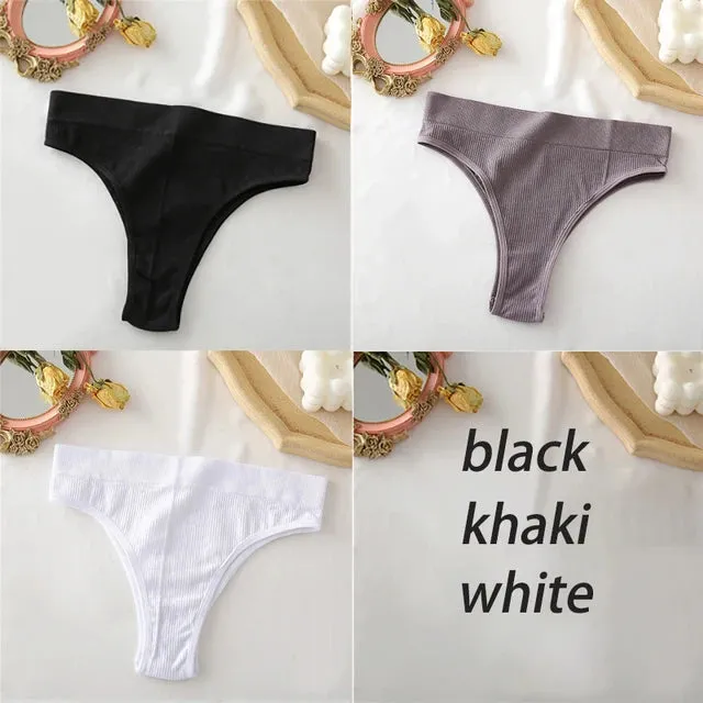 FINETOO Women's Panties Seamless High Waisted Underwear Women Comfortable Panties Women Sexy Underpants For Women 3PCS/Set