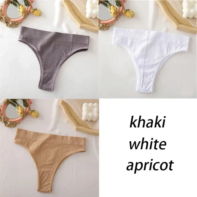 FINETOO Women's Panties Seamless High Waisted Underwear Women Comfortable Panties Women Sexy Underpants For Women 3PCS/Set