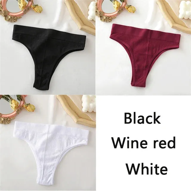 FINETOO Women's Panties Seamless High Waisted Underwear Women Comfortable Panties Women Sexy Underpants For Women 3PCS/Set