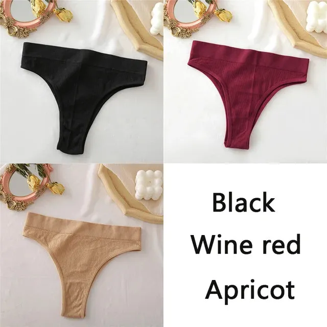 FINETOO Women's Panties Seamless High Waisted Underwear Women Comfortable Panties Women Sexy Underpants For Women 3PCS/Set