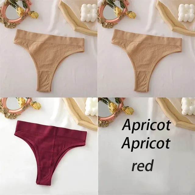 FINETOO Women's Panties Seamless High Waisted Underwear Women Comfortable Panties Women Sexy Underpants For Women 3PCS/Set