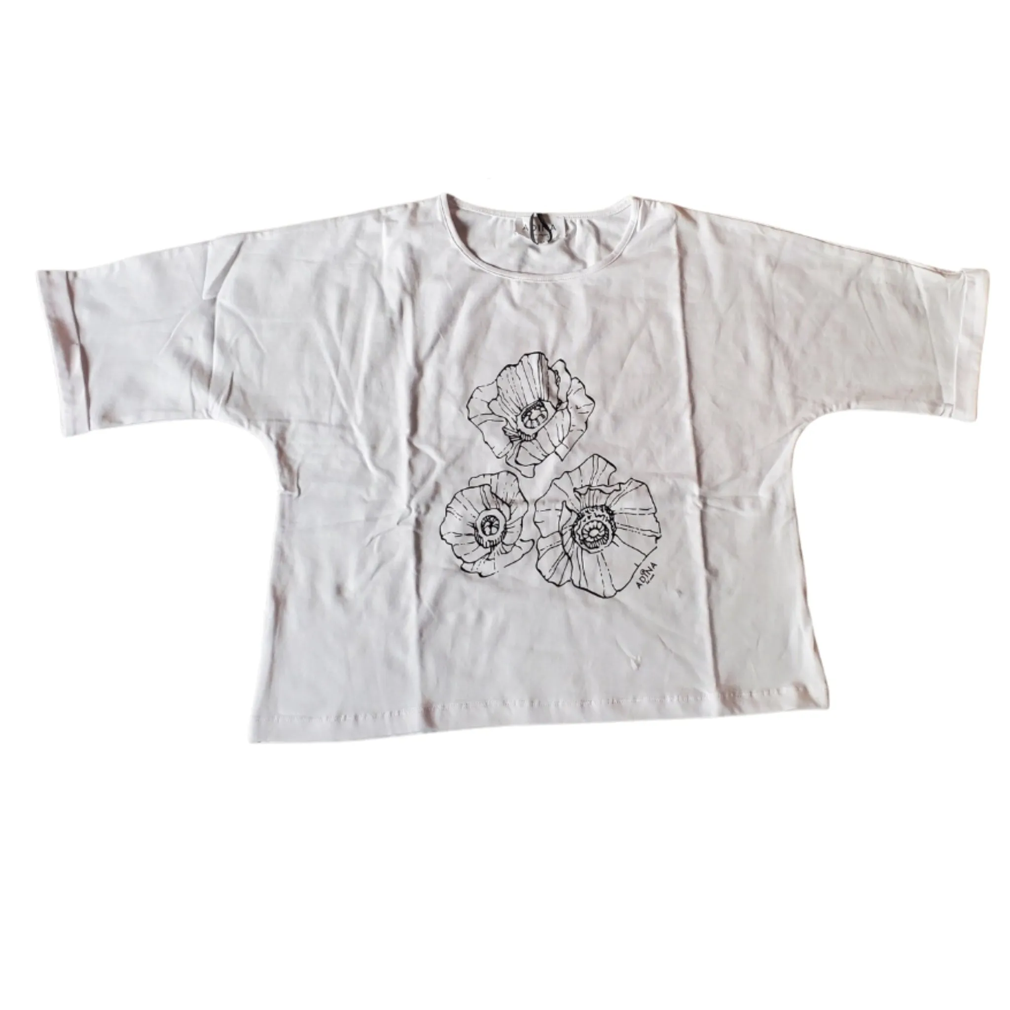 Half Sleeve Flower Tee by Adina LV