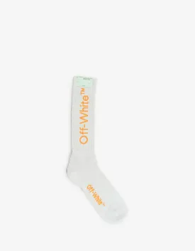 Light Grey Diagonals Mid Length Socks