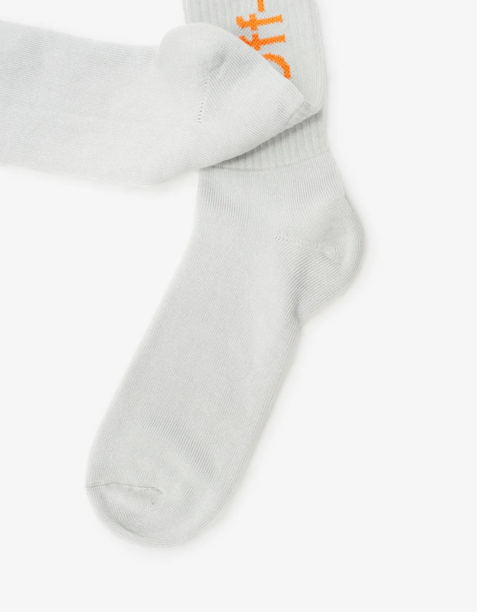 Light Grey Diagonals Mid Length Socks