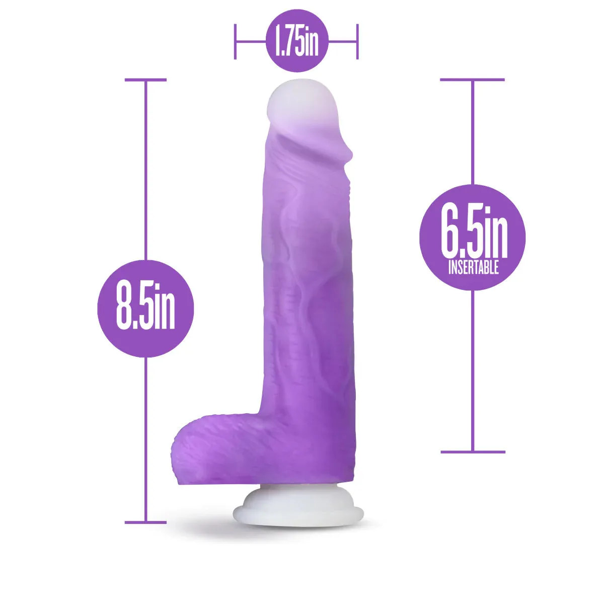 Neo Elite Encore Purple 8.5-Inch Long Vibrating Dildo