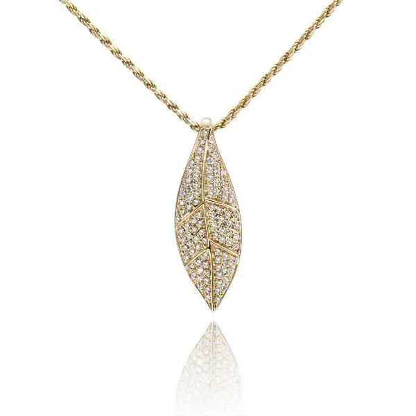 Pavé Maile Leaf Pendant