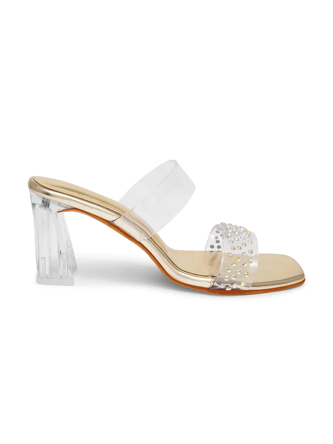 Pearled Strap Women Crystal Heel Glamorous Heel