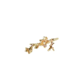 Pink Sapphire Magnolia Branch Earring