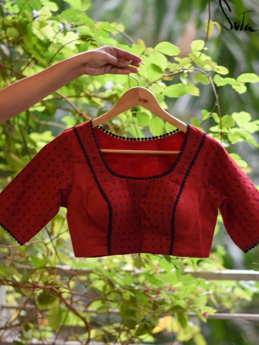 Red Lacy Roads ( Blouse )