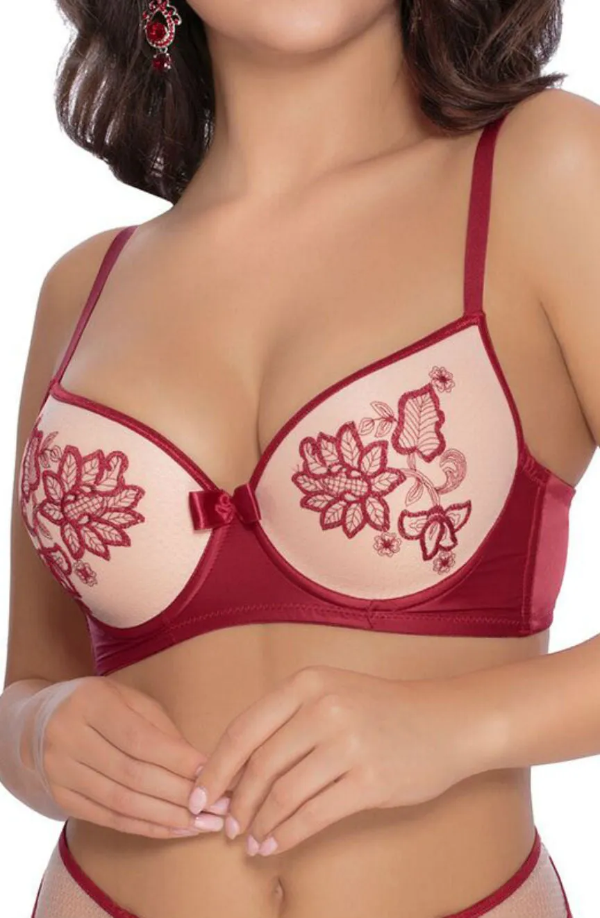 Roza Mehendi Push Up Bra Claret