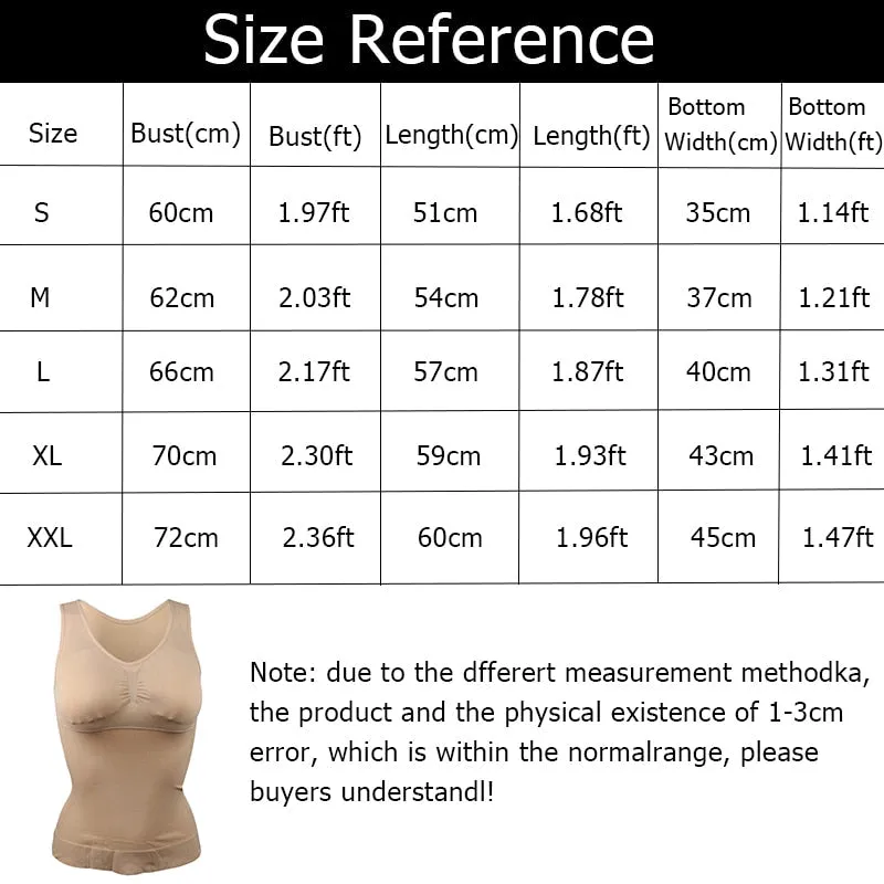 Shaper Slim Up Lift Plus Size Bra Tank Top Body Shaper Removable Underwear Vest Corset Shapewear