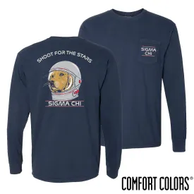 Sigma Chi Comfort Colors Astronaut Retriever Long Sleeve Tee