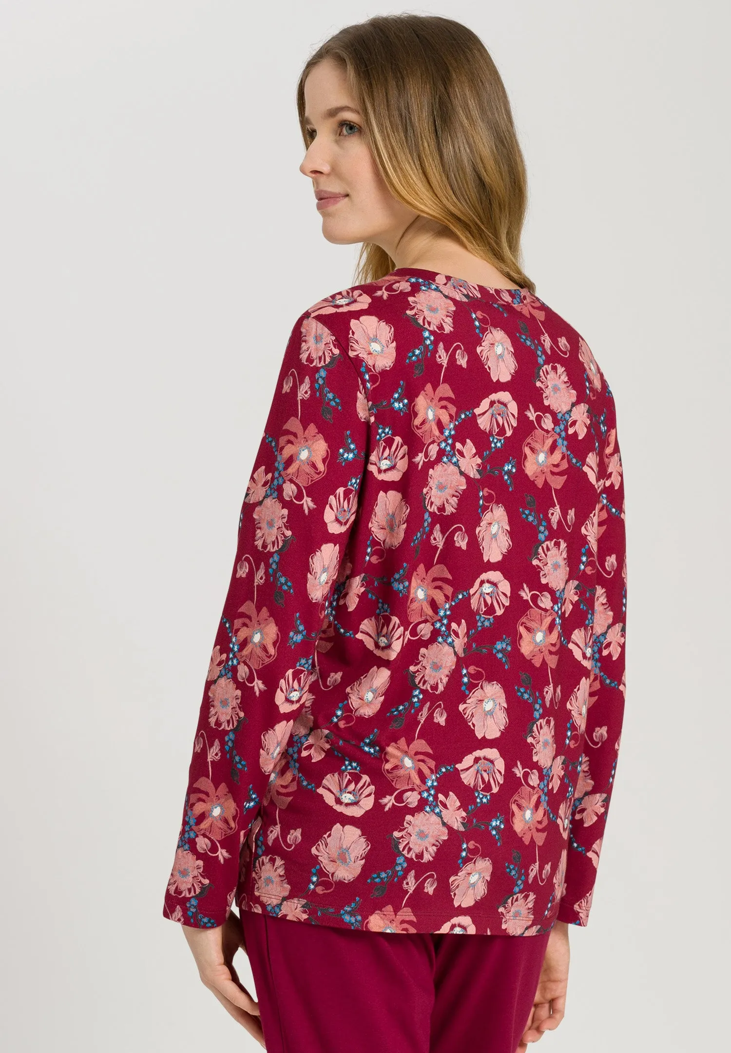 Sleep And Lounge Button Front Shirt | Floral Joy 77934-2983