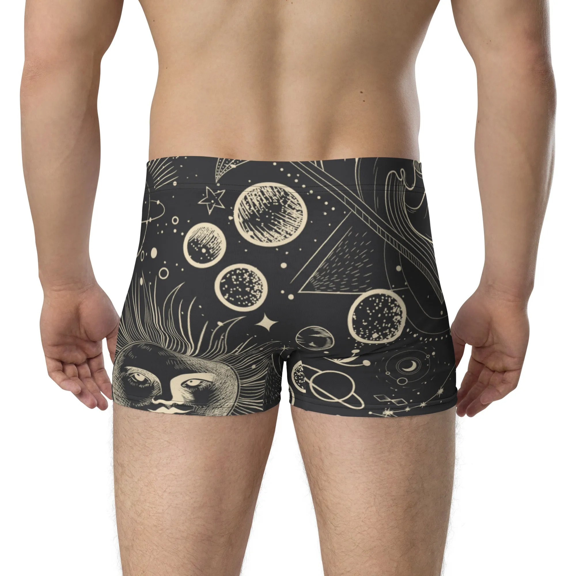 Space print boxer briefs for men