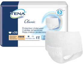 Tena 72514 Classic Protective Underwear, Large, 45"-58" White