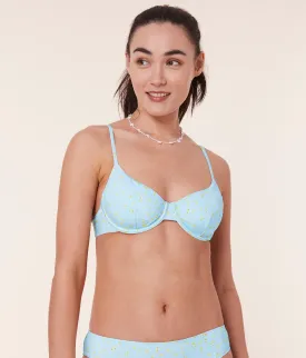 The Bermuda Bikini Top - Satin - Powder Ditsy Bloom