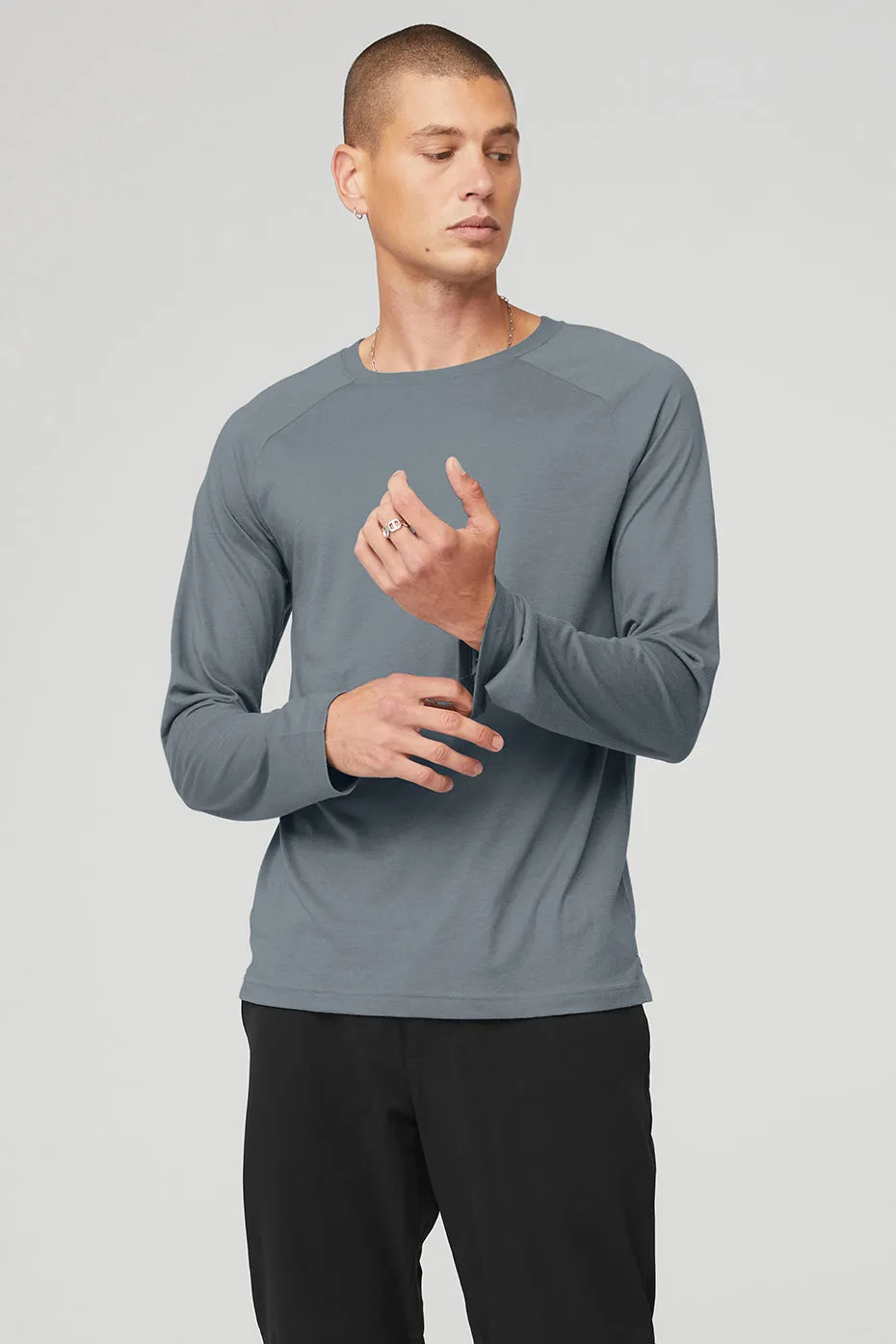 Triumph Long Sleeve Tee - Steel Blue