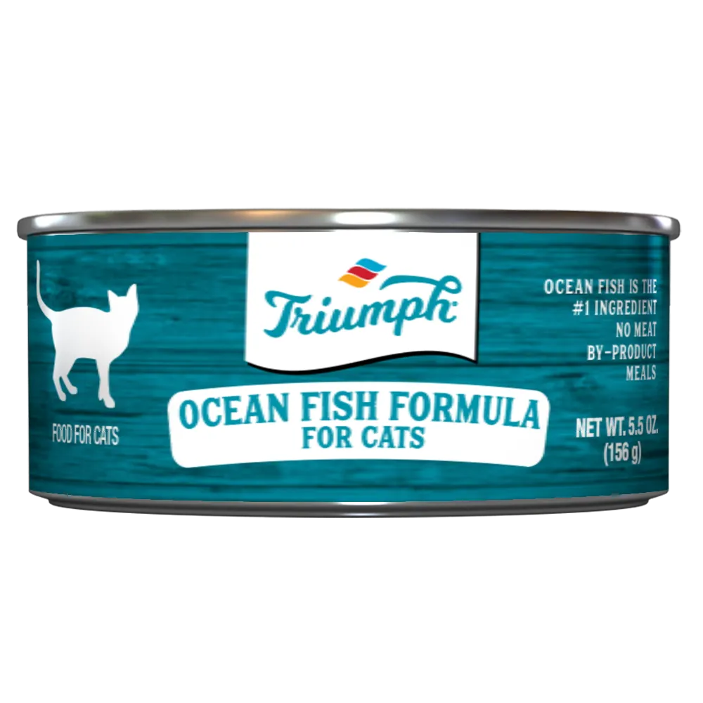 Triumph Ocean Fish Formula Wet Cat Food | 13.2 oz - 12 pk | 5.5 oz - 24 pk