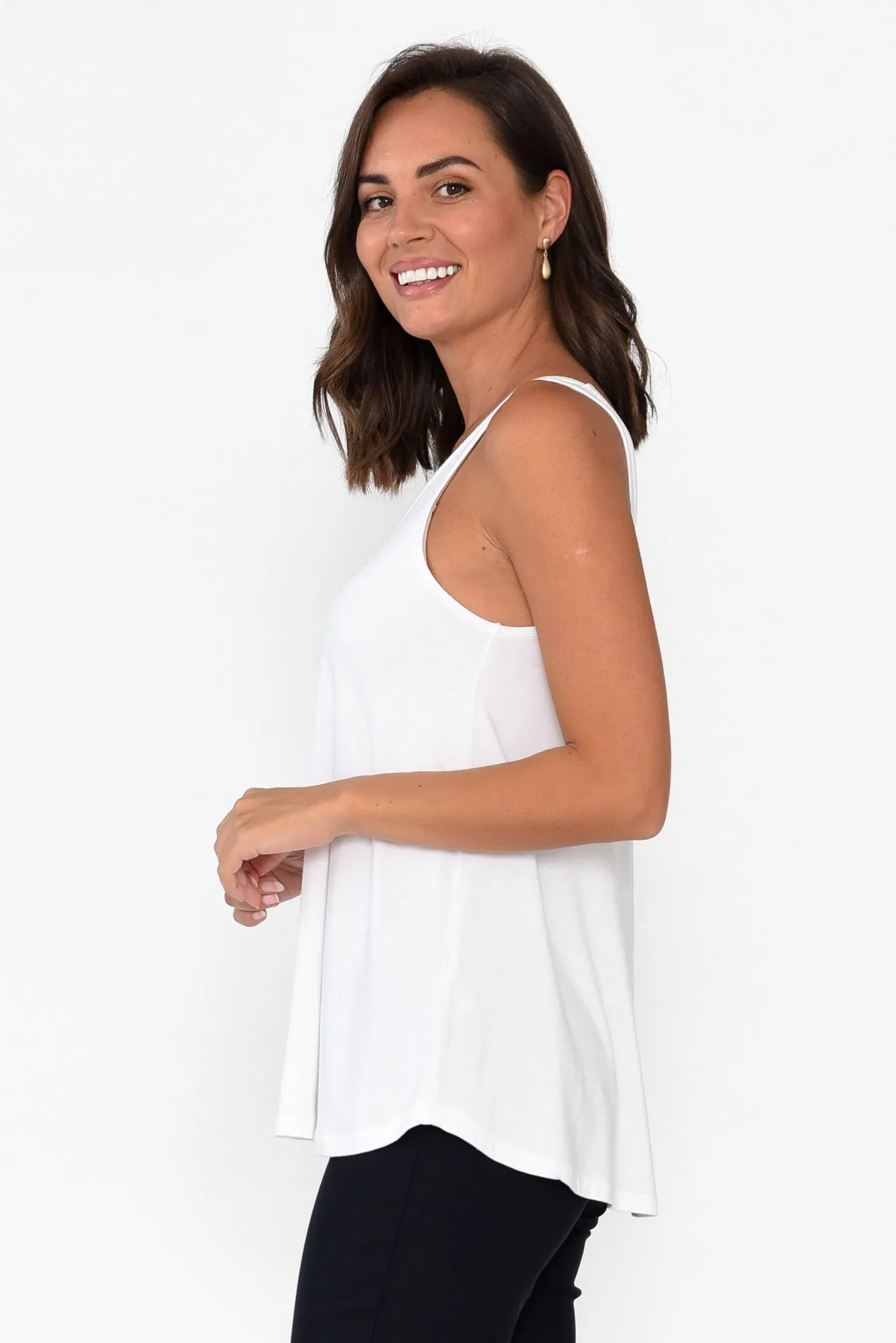 White Bamboo Relaxed Singlet